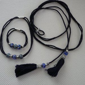 Cord belt, bracelet & necklace